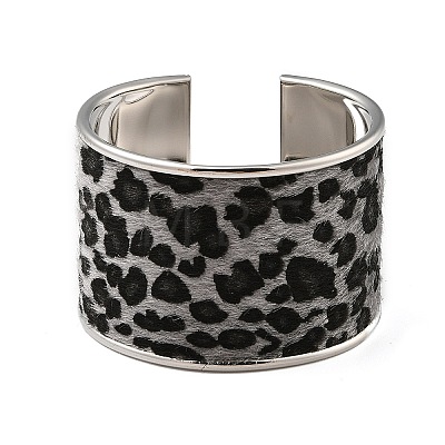 Alloy PU Open Cuff Bangles Bangles BJEW-U014-01P-01-1