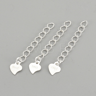 925 Sterling Silver Twisted Extender Chains STER-S002-32-1