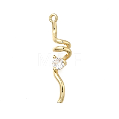 Brass with Cubic Zirconia Pendants KK-Q048-02G-1