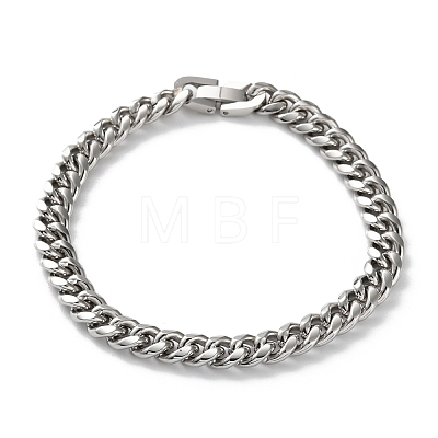 304 Stainless Steel Cuban Link Chain Bracelets for Men BJEW-Z081-01P-02-1