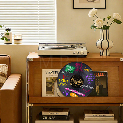 1 Set Plastic Record with Record Rack AJEW-TN0001-05-1