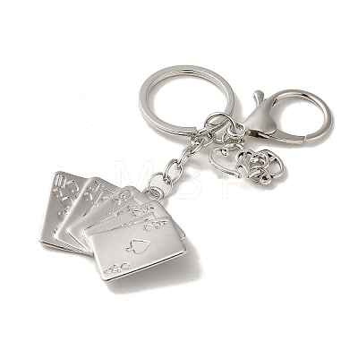 Alloy Playing Card Keychains KEYC-A013-01A-01-1