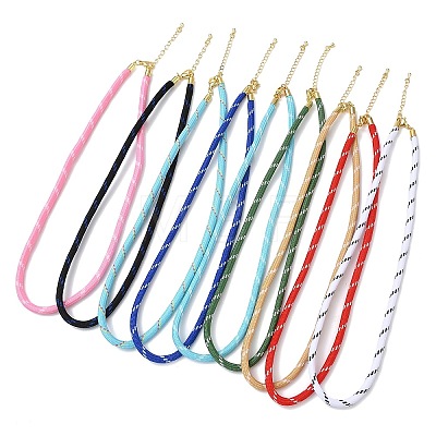 Ployester Core-Wrapped Round Cord Necklace Making KK-CBACFA2-03G-1