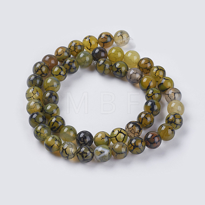 Natural Dragon Veins Agate Beads Strands X-G-G515-8mm-02A-1