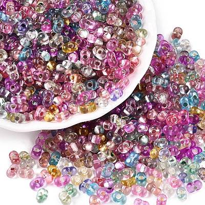 Baking Paint Transparent Glass Seed Beads SEED-N006-05-1