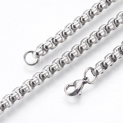 304 Stainless Steel Box Chain Bracelets BJEW-P236-24P-1
