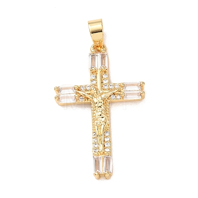 Brass Micro Pave Cubic Zirconia Pendants KK-P352-03A-G-1