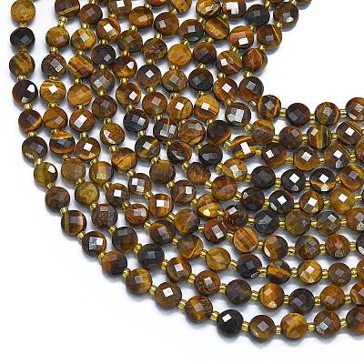 Natural Yellow Tiger Eye Beads Strands G-K389-B51-01-1