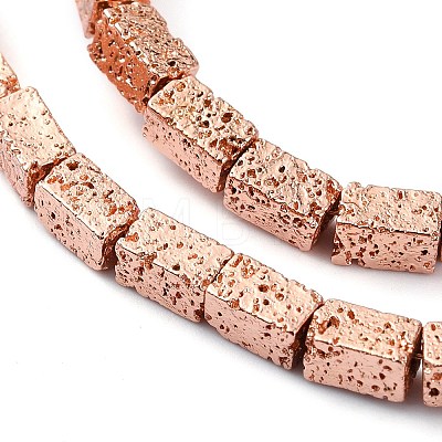 Electroplated Natural Lava Rock Beads Strands G-I360-K02-03-1