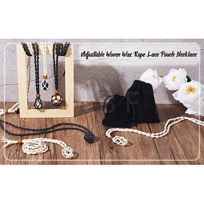 Yilisi 6Pcs Adjustable Braided Waxed Cord Macrame Pouch Necklace Making FIND-YS0001-10-1