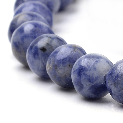 Natural Brazil Blue Spot Jasper Beads Strands G-S259-36-8mm-1