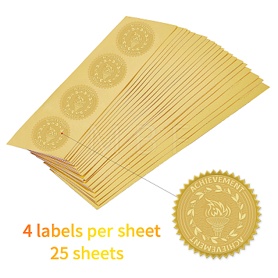 Self Adhesive Gold Foil Embossed Stickers DIY-WH0211-013-1