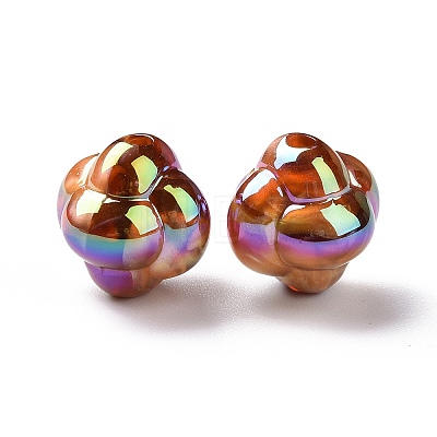 UV Plating Rainbow Iridescent Acrylic Beads PACR-H003-13-1