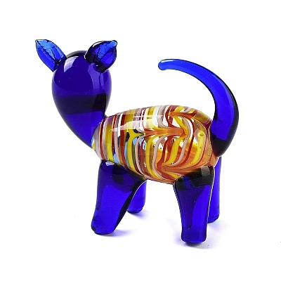 3D Dog Handmade Lampwork Display Decoration DJEW-C012-11-1