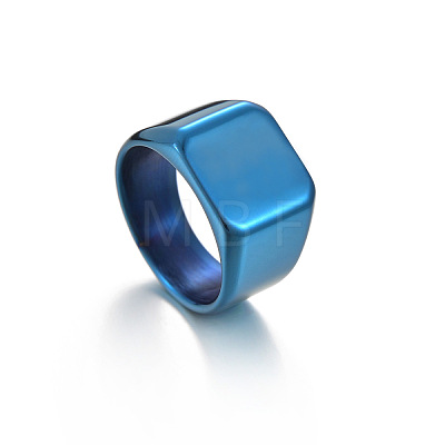 Square Titanium Steel Finger Rings WGB1DFB-12-1