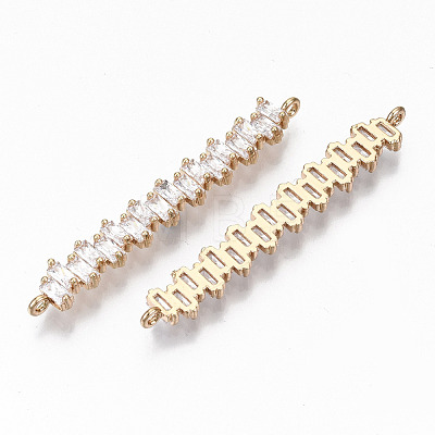 Brass Micro Pave Cubic Zirconia Links Connectors KK-S359-075A-RS-1
