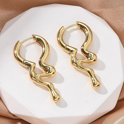 Rack Plating Brass Melting Drop Hoop Earrings for Women X-EJEW-Z019-19G-1