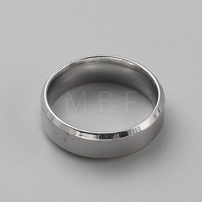 Stainless Steel Simple Plain Band Ring for Women RJEW-WH0015-04C-1