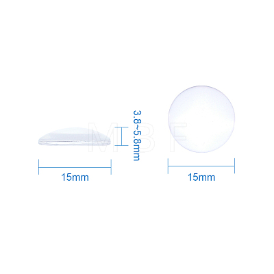 Clear Glass Cabochons GGLA-TA0001-01-15mm-1