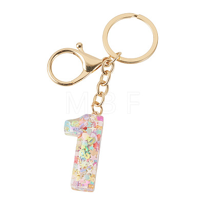 Number 1 Transparent Resin Keychains KEYC-TADJ0001-10A-1