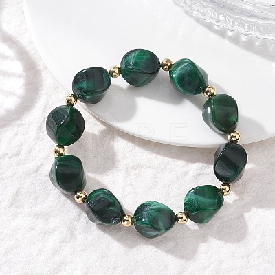 Acrylic Imitation Gemstone Beads Stretch Bracelets for Women BJEW-JB13236-03-1