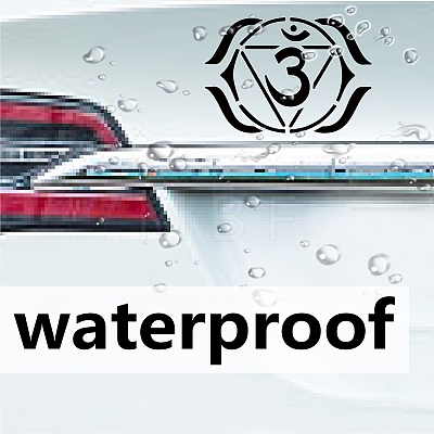 4Pcs 4 Styles Chakra Square PET Waterproof Self-adhesive Car Stickers DIY-GF0007-45D-1