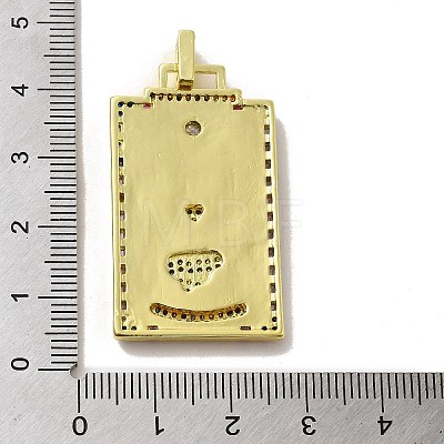 Brass Micro Pave Cubic Zirconia Pendants with Enamel KK-H458-03G-19-1