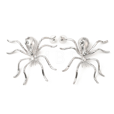 Alloy Rhinestone Stud Earrings LS-EJEW-P321-01P-1