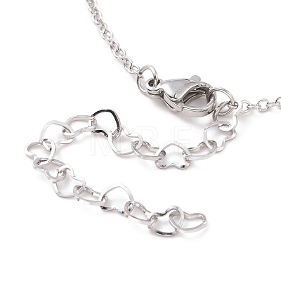 304 Stainless Steel Heart Pendant Necklaces NJEW-JN03518-01-1