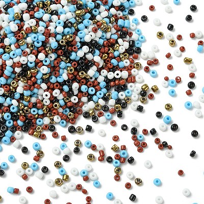 5560Pcs 5 Colors Glass Seed Beads SEED-YW0003-20-1