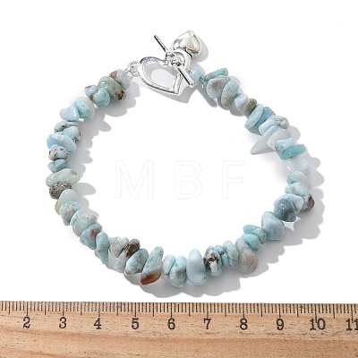 Natural Larimar Beaded Bracelets BJEW-JB02681-01-1