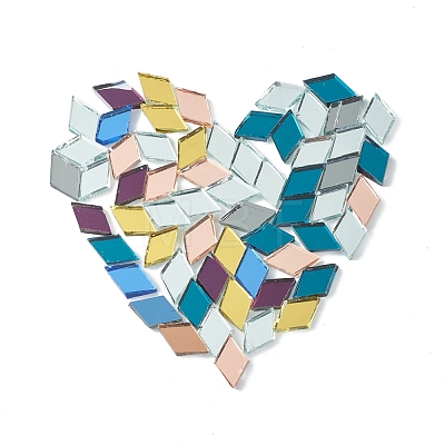 Rhombus Mosaic Tiles Glass Cabochons DIY-P045-12-1