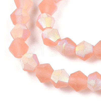 Imitate Austrian Crystal Bicone Frosted Glass Beads Strands EGLA-A039-T3mm-MB15-1