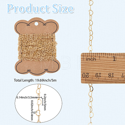 5M Brass Heart Link Chains CHC-BM0001-05-1