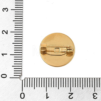 PVD Vacuum Plating 304 Stainless Steel Brooch Cabochon Settings X-STAS-E547-08J-G-1
