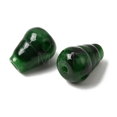 Natural Myanmar Jade Dyed 3 Hole Guru Beads G-C283-02-1