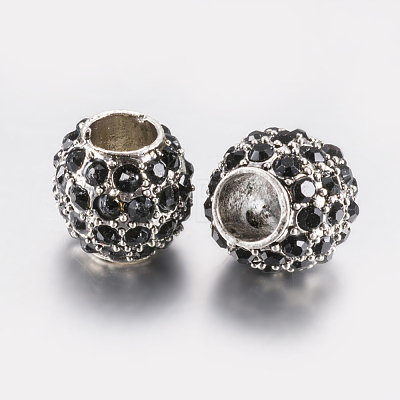 Alloy Rhinestone European Beads PALLOY-F200-03G-1