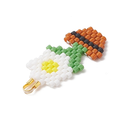 MIYUKI Glass Seed Beaded Pendants PALLOY-MZ01259-01-1