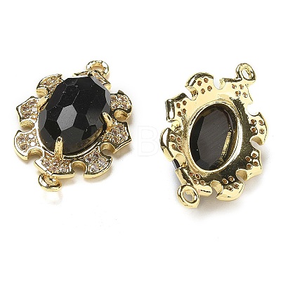 Natural Mixed stone Faceted Oval Connector Charms G-G181-06G-1