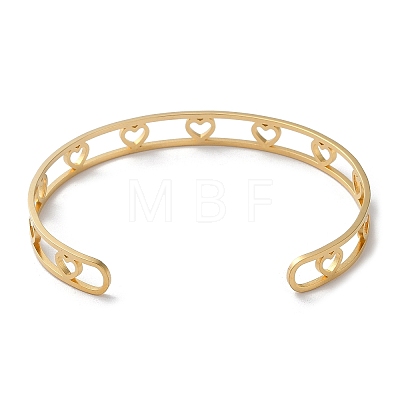 304 Stainless Steel Open Cuff Bangles BJEW-P307-05G-1