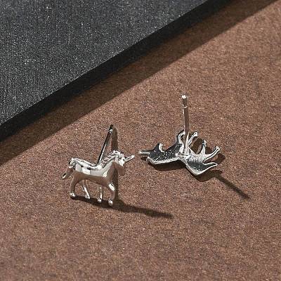 Brass Stud Earrings EJEW-F403-07P-1