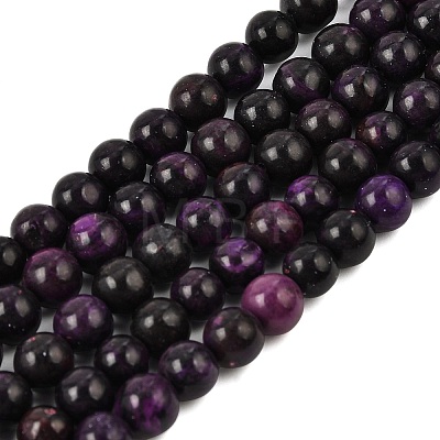 Natural Dyed White Jade(Imitation Charoite) Beads Strands GG-CBA0743-J02-6mm-1