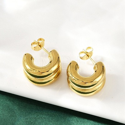 304 Stainless Steel C-Shaped Stud Earrings EJEW-S272-01G-1