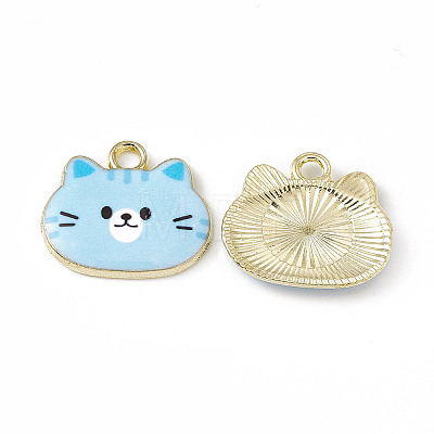 Painted Alloy Pendants PALLOY-P288-02G-08-1