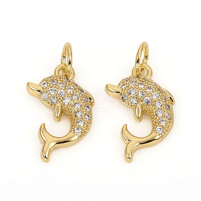 Brass Micro Pave Cubic Zirconia Charms LS-ZIRC-L096-09G-1