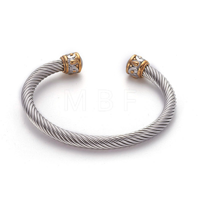 304 Stainless Steel Cuff Bangles BJEW-L642-22A-1