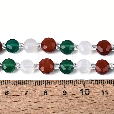 Natural Red Agate & Green Agate & Red Jasper Beads Strands G-T144-19A-01-1