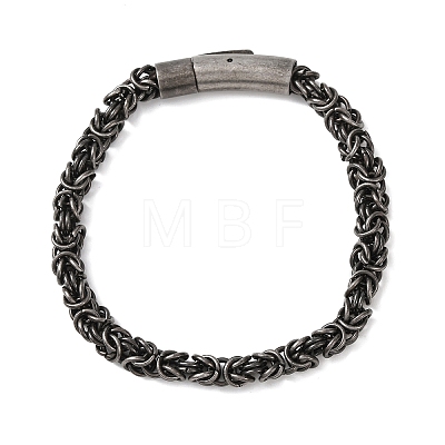 304 Stainless Steel Byzantine Chains Bracelets for Women Men BJEW-C148-05AS-02-1