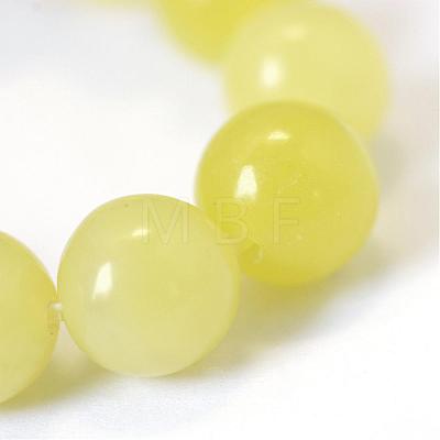 Natural Lemon Jade Round Bead Strands G-E334-8mm-07-1