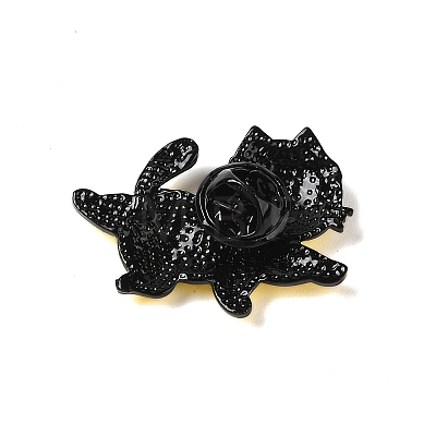 Black Zinc Alloy Rhinestone Brooches JEWB-E037-01EB-06-1